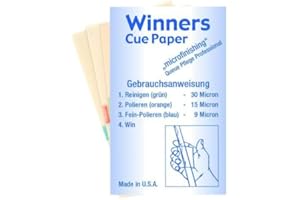 GAMEPOINT Profi Queue Pflege, Winners Cue-Paper (Set). "Micro"-Schleifpapier