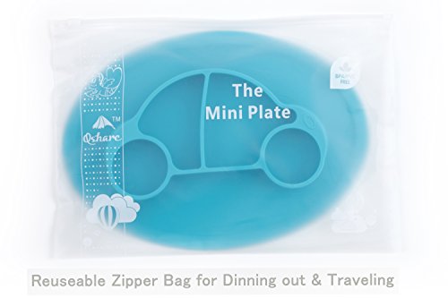 Qshare – Mini Silikon Tischset 28x20x2.5cm, ein Schüssel für Babys, Kleinkinder und Kinder, tragbar, ein BPA-freies, durch FDA zugelassenes Geschirr, Saugflächee, spülmaschinentauglich, mikrowellentauglich - 4