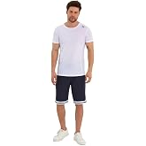 Erkek Polyester Beyaz Şeritli Basketbol Şort