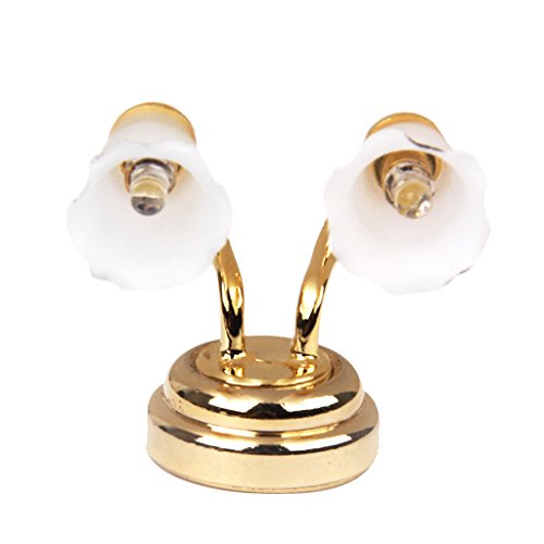 Preisvergleich Produktbild 1:12 Puppenhaus Miniature Doppel Kopfwand Lampe LED Licht