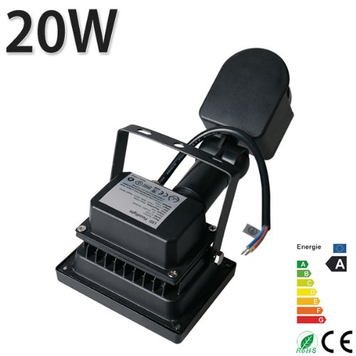 Kaltweiß/Warmweiß 20W LED Fluter SMD 18LEDs Lampe + Bewegungsmelder Wandstrahler Spots 1700-1800 lm Alu. Gehäuse Strahler Scheinwerfer LED Flutlicht Außenstrahler wasserdicht IP65 (warmweiß) - 2