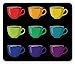 Produktbild Coffee Mouse Pad, Rainbow Colored Tea Glasses Teatime Cozy Home Breakfast Hot Aromatic Drink Theme, Standard Size Rectangle Non-Slip Rubber Mousepad, Multicolor