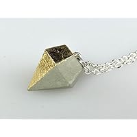 Kette mit Beton-Diamant, Edelstahl, inkl. Geschenkschachtel, gold