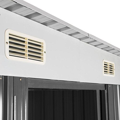 Rotfuchs Metall-Gerätehaus 194 x 121 cm Geräteschuppen Garten Schuppen Gartenhaus inklusive Fundament - 5