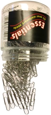 Whitecroft Essentials Stationery Tubs 32mm Large Paper Clips - Plain (Pack of 500)