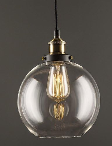 GXS Industrial Factory Pendant Lamp - Antique Brass One-Light Fixture Glass Shade,Cafe Dining Room Pendant Light , 220-240v