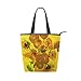 Produktbild ALAZA Tote Leinenschultertasche Sonnenblumen Van Gogh Ölgemälde Handtasche