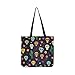 Produktbild Vektor Muster Mexikanische Sugar Skulls Cacti Canvas Tote Handtasche Schultertasche Crossbody Taschen Geldbörsen für Männer Und Frauen Einkaufstasche