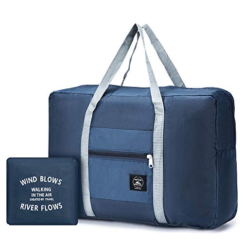 SPAHER Unisex Bolsa de Lona Plegable 32L Ligera Poco voluminoso Noche Holdall Barril Bolsa para Compras Viajes Gimnasio Equipaje acampa de los Deportes