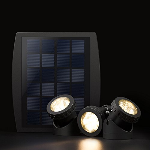 Lixada Solarspots 3 Unterwasser Lampen 18 LED Projektor Unterwasser Scheinwerfer Au?enbeleuchtung - 2