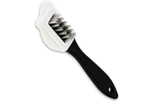 PARENCE.- Brosse Nettoyage Chaussure Daim avec Poignée – 4 Faces Multifonction : Fil de Cuivre, TPR, Fossette, Poils – Brosse Entretien Suède, Nubuck, Daim – Accessoire Chaussures 15x4cm