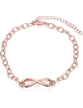 KELITCH Fashion Jewelry Rose Silver Infinity Bracelet Chain Charm Simple Inspired Women gift