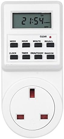 Senweit 12/24 Hour Electronic Digital Timer Switch LCD Display Plug-in Socket Programmable Segment UK Mains for Home Appliance