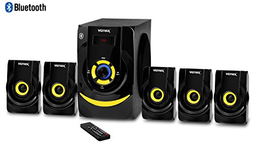 Vemax Heart Beat 5.1 Bluetooth Multimedia Home Theater System 5.25 inch Woofer with FM USB AUX Bass & Treble Control (Black & Yellow) RS.2440 (53.00% Off) - Amazon Vemax Heart Beat 5.1 Bluetooth Multimedia Home Theater System 5.25 inch Woofer with FM USB AUX Bass & Treble Control (Black & Yellow) RS.2440 (53.00% Off) - Amazon