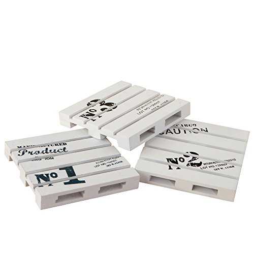 Mopec Posavasos, Madera, Blanco y Negro, 1.5 x 1.5 x 10 cm, 6 Unidades