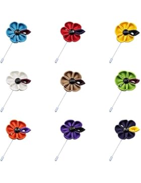 SAVORI 9 Revers Ansteckblume Handgefertigt Brosche Blume im Knopfloch Für Anzug