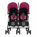 Obaby Apollo Black/Grey Twin Stroller and Black Footmuffs (Pink)