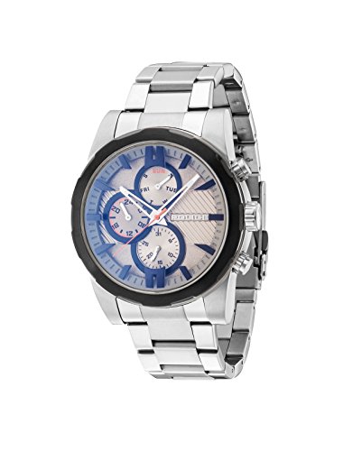 Police Men's Mechanical Watch with Grey Dial Analogue Display and Silver Stainless Steel Bracelet 14541JSTB/13M