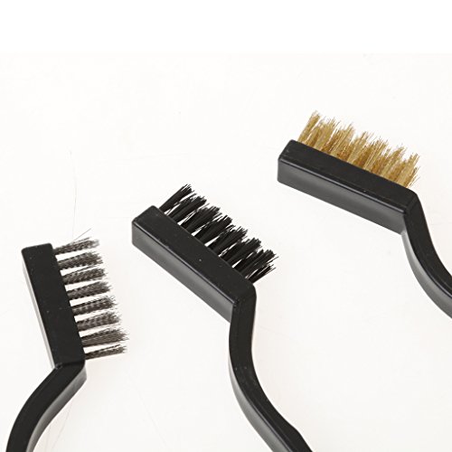 Gazechimp 3 Stück Bürste Drahtbürste( Nylon Messing Edelstahl) Starke Reinigungswerkzeug - 6