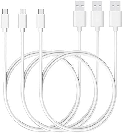 CXYP Portable Micro USB Cable,1M/2M/3M Quick Charge Cables with Hi-Speed 2.0 A Male To Micro B Sync and Durable Charging Cable for HTC, LG G4, Samsung Galaxy S7/S6/Edge and More [White, 3-Pack]
