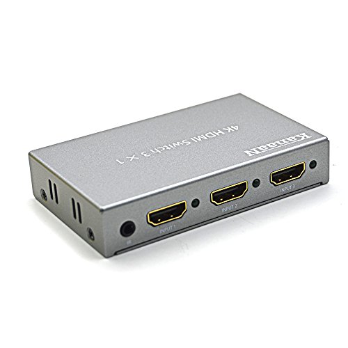 KanaaN 3×1 HDMI Switch UltraHD – 3 Port Eingang auf 1 Port Ausgang | Fernbedienung | FullHD, UHD, 4K, 4K*2K 1080p kompatibel | HDMI 1.4 Standard - 3