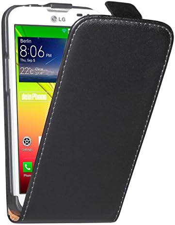 deinPhone LG Optimus L90 Premium Genuine Leather Flip Case Cover Shell