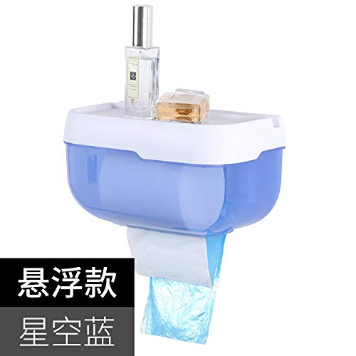 Preisvergleich Produktbild Joeesun Handkarton Tissue Box frei Stanzen Papierschlauch Papier WC-Papierkassette wasserdicht Toilettenpapierhalter, Aufhängung Modell - Stern blau -T265