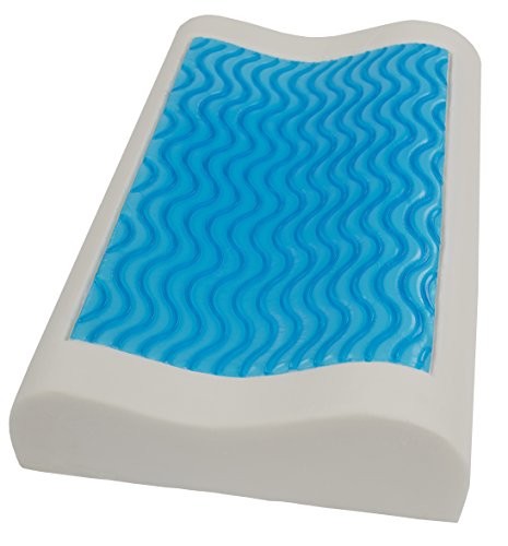daydream: orthopädisches HWS Nackenstützkissen aus Memory Foam (Maße: 63x35x9/11 cm) mit blauem Gel + Bezug aus BAMBUS-Stoff mit ALOE VERA (P-03)