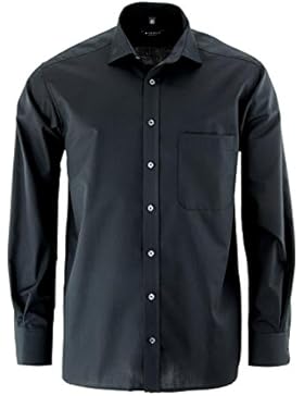 eterna Langarm Hemd Comfort Fit Popeline Unifarben