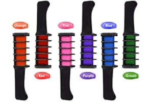 GLER Hair Chalk Comb, 6 Pcs Colors, Temporary Hair Chalk, Non-Toxic, Safe, Washable, Hair Dye for Adults & Kids, Girls & Boys