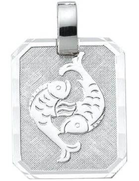Silber 925 Sterling Silver Sternzeichen Anhänger - Fisch - B. 15,6 mm - H. 19,3 mm