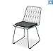 Produktbild Freizeitstuhl,DASENLIN Stuhl, einzelne Person Eisendraht Weben Sessel, stilvolle Hause Lounge Sessel, Größe B42xT55xH80cm, für Restaurant/Café/Garten
