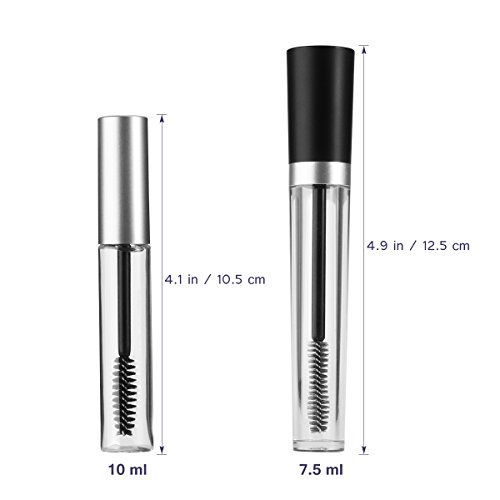 PIXNOR Leere Mascara Rohr mit Wimpern Zauberstab Wimpern Creme Container Flasche, Rubber fügt Trichter-Set für Castor Oil 7,5 ml und 10ml - 4