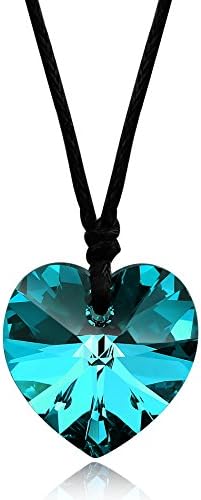 Saint Koronie Crystal Heart Pendant Necklace, Crystal from Swarovski, Rope Necklace