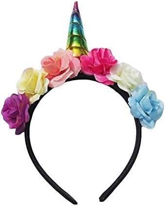 hscd1976 Women Girls Flower Unicorn Headband Hair Band Headwear Party Birthday Gifts - Multicolor