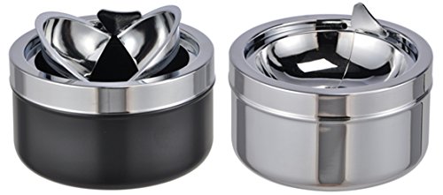 HI 16048 Klapp-Aschenbecher, Metall, silber, 18 x 18 x 10 cm