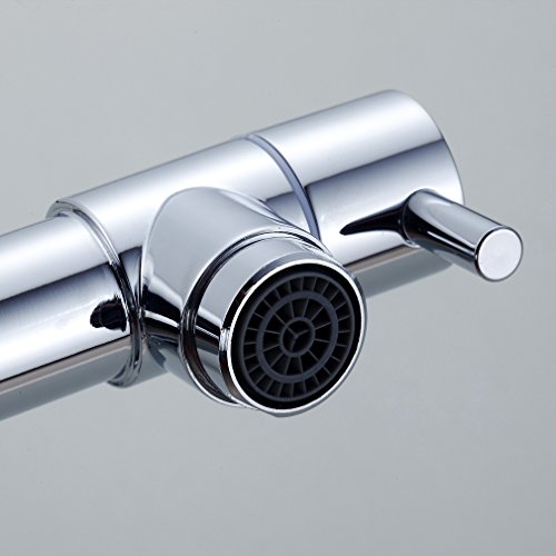 Auralum® Mordern Einhebel Waschtischarmatur Spültischarmaturen mit Küchenarmatur herausziehbarer Geschirrbrause Küche verchromt Armatur Mischbatterie Einhandhebelmischer Wasserhahn - 7
