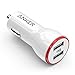 Price comparison product image Anker 24W PowerDrive 2, Dual USB Car Charger with MultiProtect Safety System for Apple iPhone X / 8 / 8 Plus / 7 / 6s / 6s Plus, iPad Air 2, iPad Pro, iPad mini; Samsung Galaxy Note Series, S Series & edge Models; LG G4 / G5; Google Nexus; and Other iOS and Android Devices