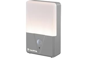 VARTA Nachtlicht mit Bewegungssensor LED, 2 Stück, unbestückt, Motion Sensor Outdoor Light Twin Pack, batteriebetrieben, Installation: Schraube, Magnet oder 3M-Klebeband, Spritzwassergeschützt, Weiß