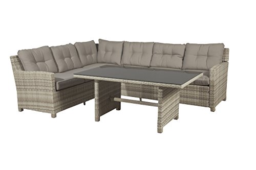 Garden Impressions Lounge, Dinner Esstisch Kombi Set La Paz Passion Willow, 3-teilig