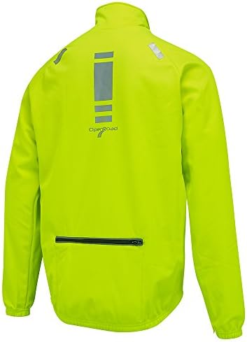 OpenRoad - Mens cycling jacket windproof splashproof thermal high visbility reflective yellow
