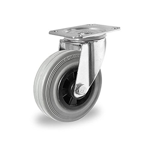 Lenkrolle 100 mm Vollgummi grau spurlos