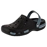  2Surf Herren Clogs Garten Schuhe Freizeit Pantoffel Strand Pool in Vielen Farben M193swgr Schwarz Grau 44