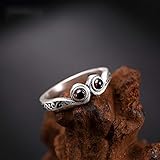 Daeou Ringe für Damen S990 Sterlingsilber Granat Affenkönig Magic Charme antiker weibliche Ring