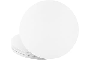 Samz Packaging White Glossy Masonite Cake Board, Strong Round Cake Board, Cake Drum, 4mm Thick, Pack of 5 (8 inch)