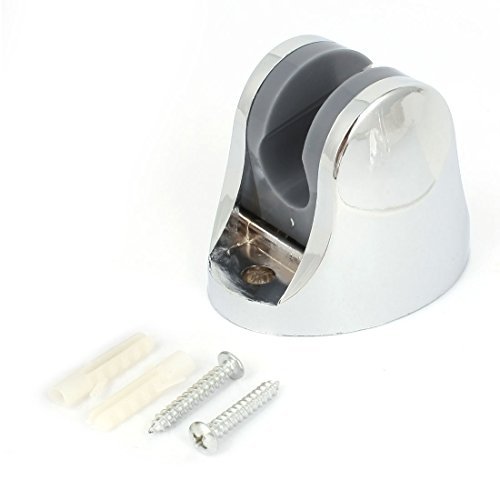 Preisvergleich Produktbild Badezimmer Silber Ton Kunststoff-Schraube montiert Duschkopfhalter Bracket