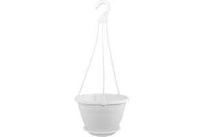 PFLANZEN-KÖLLE Geli Thermo Plastic Pot rond suspendu pour fleurs Galicia en plastique anthracite de 20 cm de diamètre 25 cm Blanc 10