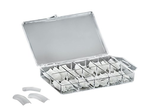 SN Nageldesign Profi Nägel Kunstnägel Natur 100 Stück künstliche Fingernägel Nageltips in Acryl-Box Starter-Set Artificial Nails Kunst-Nagel Gelnägel Acrylnagel Klebefläche mit Absatz, gerade Form und flexibel