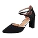 Produktbild Mymyguoe Damen Pumps Mary Jane Halbschuhe High Heels 8.5cm mit Blockabsatz Riemchensandale Spitze Flacher Mund Dicke Ferse mit Einem Knopf schnallen Damenschuhe Mode einfache Wilde Schuhe