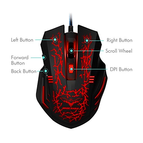 Havit Raton Gaming LED Raton Gaming Mouse HV-MS672 Al  mbrico Rat  n para Juegos 2400 dpi 6 Bot  n Rat  n Cableado Ergon  mico  7 Colores LED Relajantes